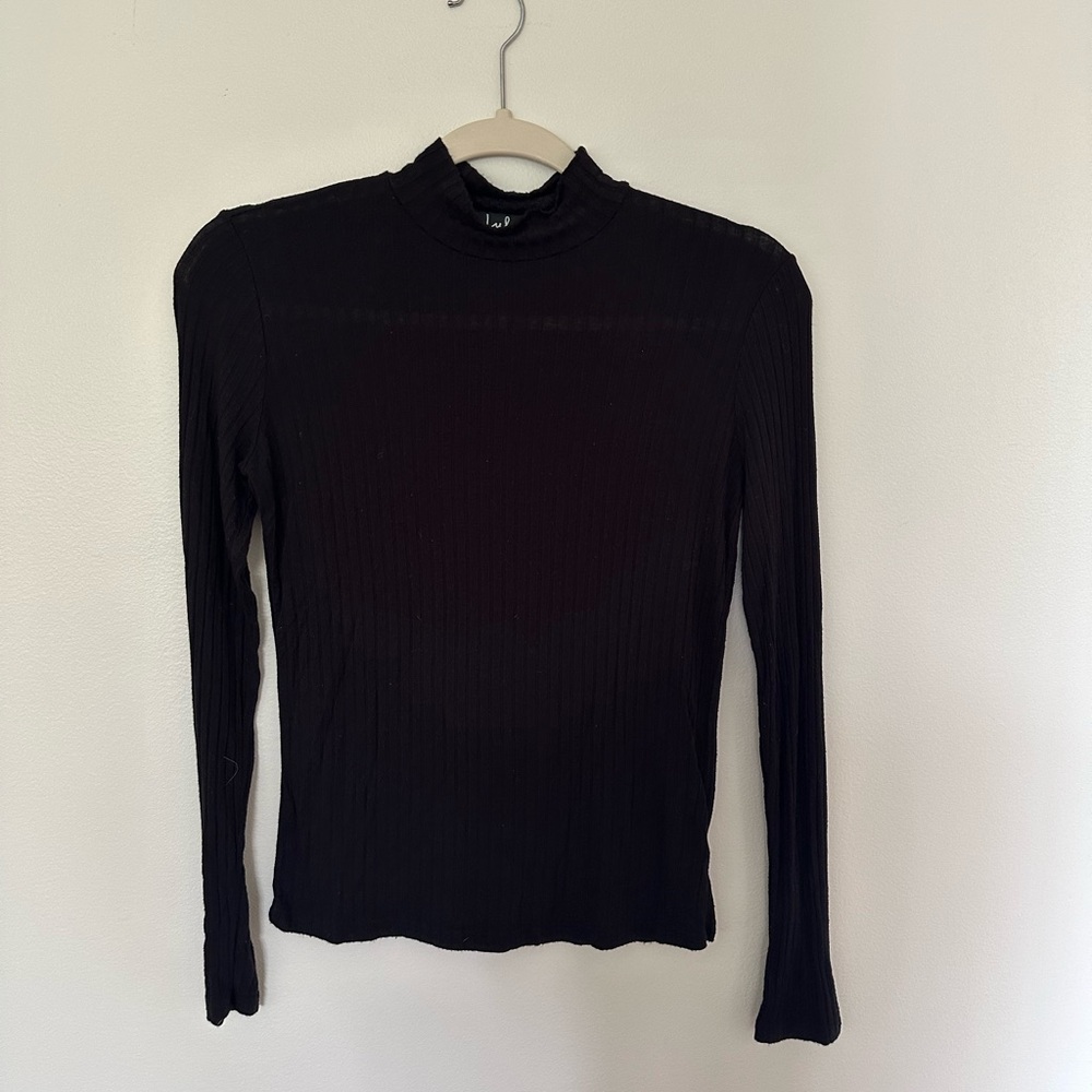 Lulus Ribbed Turtle Neck Top